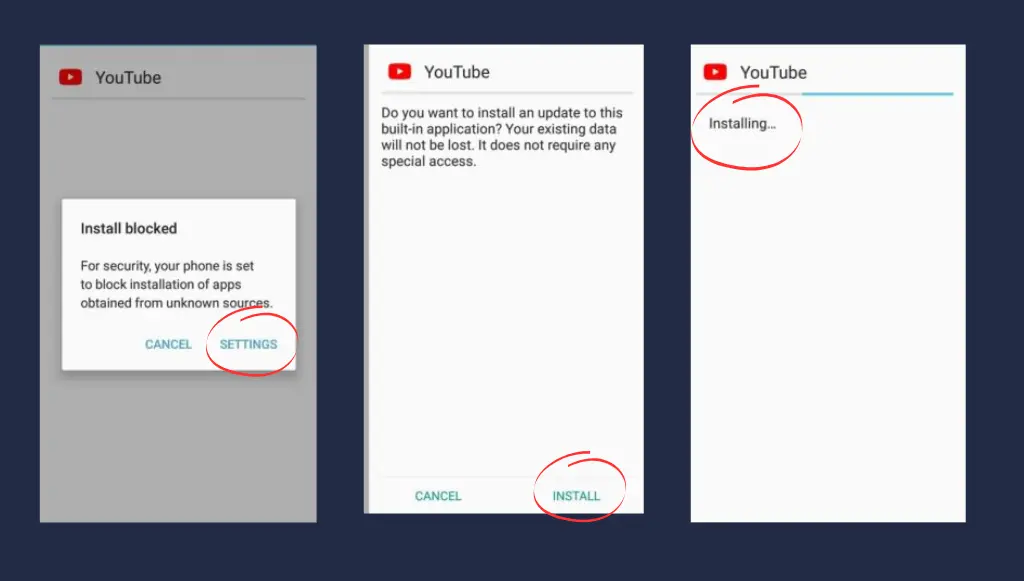 Downloading an older YouTube APK from a trusted source